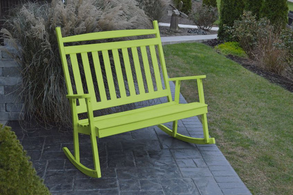 Double Classic Porch Rocker Bench in Pine