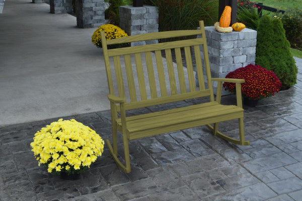 Double Classic Porch Rocker Bench in Pine