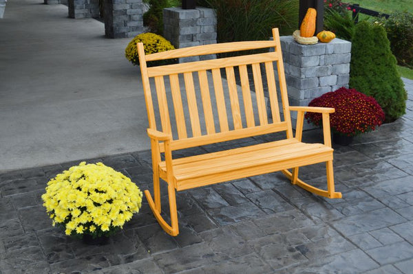 Double Classic Porch Rocker Bench in Pine