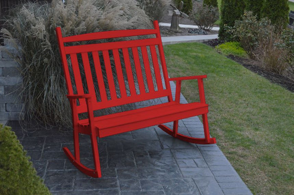 Double Classic Porch Rocker Bench in Pine