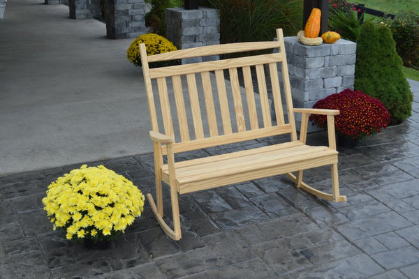 Double Classic Porch Rocker Bench in Pine