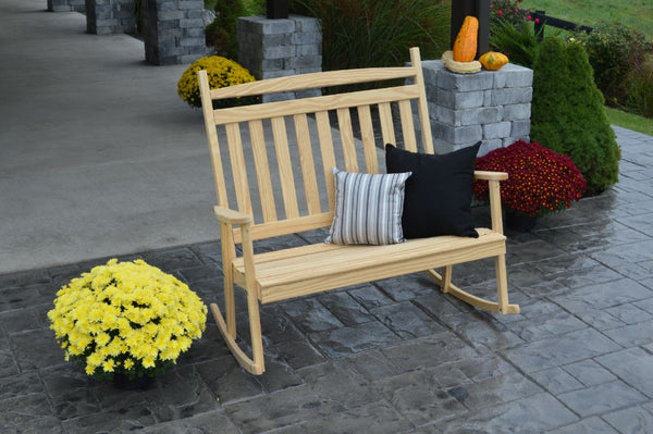 Double Classic Porch Rocker Bench in Pine
