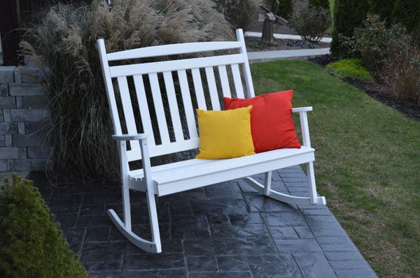 Double Classic Porch Rocker Bench in Pine