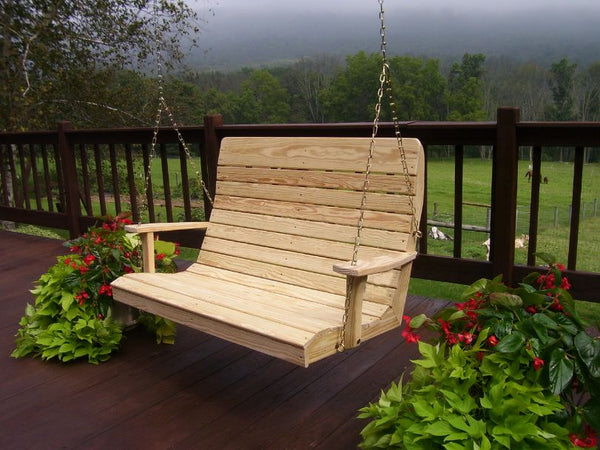 Highback Swing Bench in Pine Wood