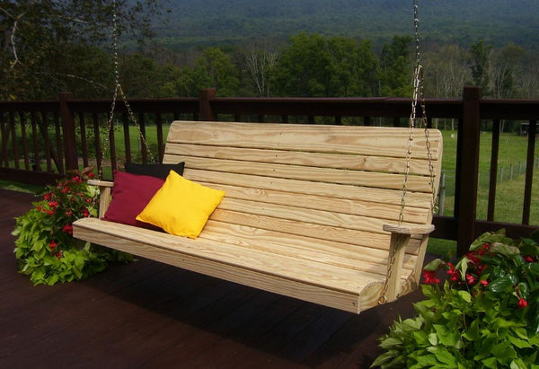 Highback Swing Bench in Pine Wood