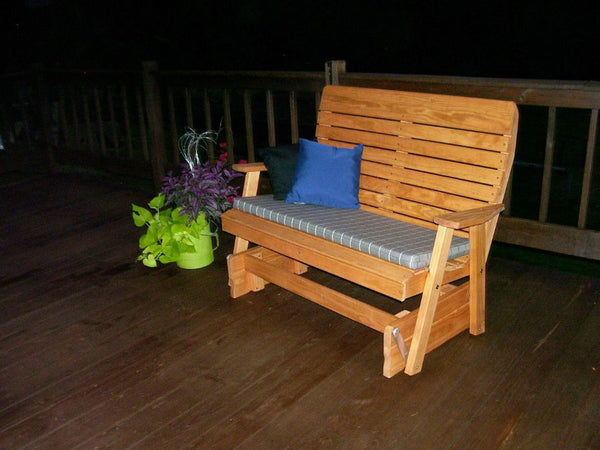 Highback Glider Rocker Bench in Pine