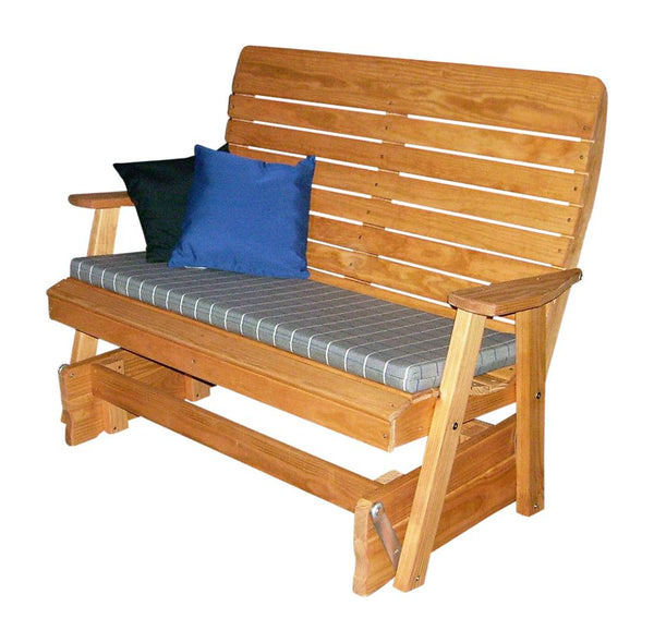 Highback Glider Rocker Bench in Pine