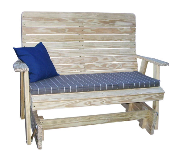 Highback Glider Rocker Bench in Pine