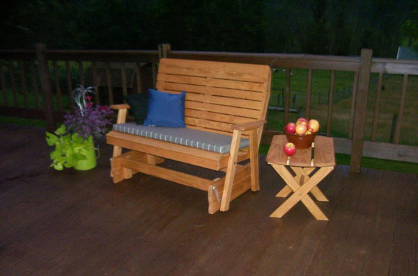 Highback Glider Rocker Bench in Pine