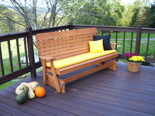 Highback Glider Rocker Bench in Pine