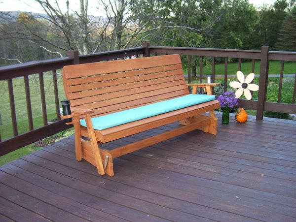 Highback Glider Rocker Bench in Pine