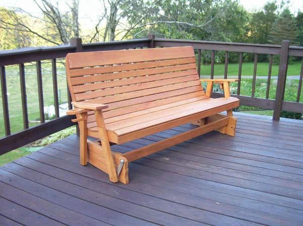 Highback Glider Rocker Bench in Pine