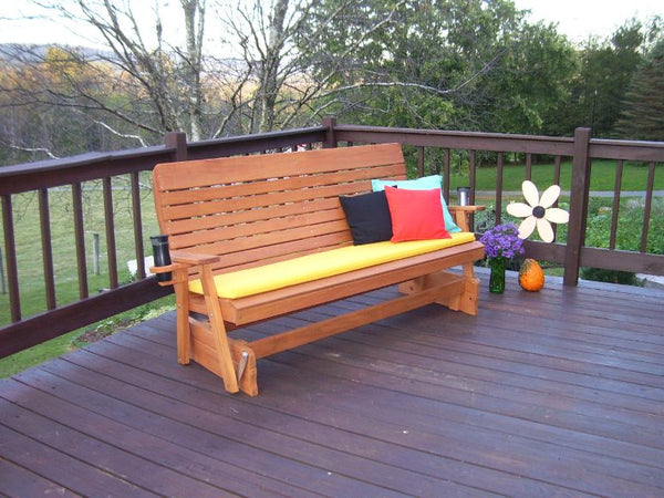 Highback Glider Rocker Bench in Pine