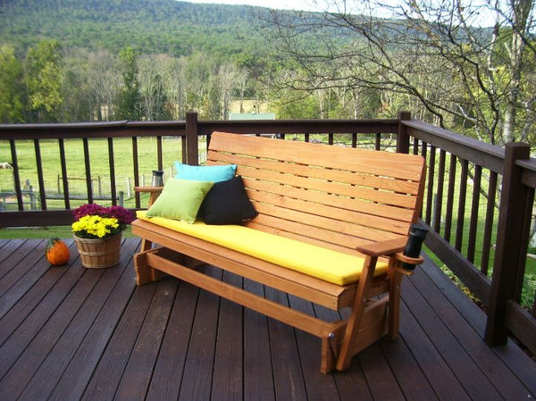 Highback Glider Rocker Bench in Pine