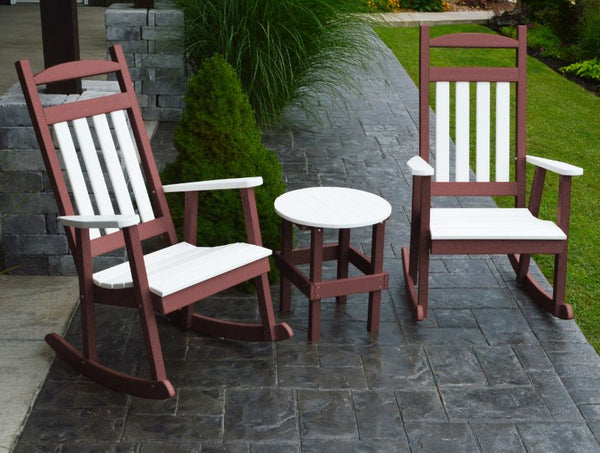 Classic Porch Rocker w/ White Accents in HDPE Poly