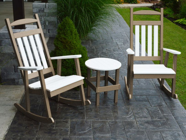 Classic Porch Rocker w/ White Accents in HDPE Poly