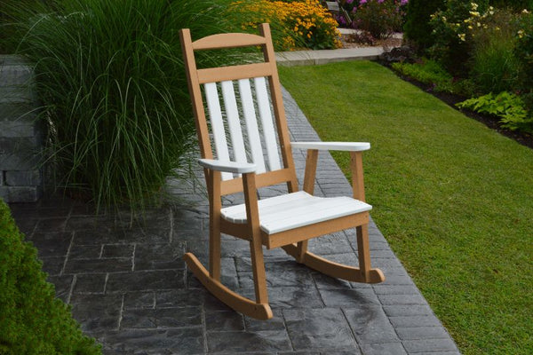 Classic Porch Rocker w/ White Accents in HDPE Poly