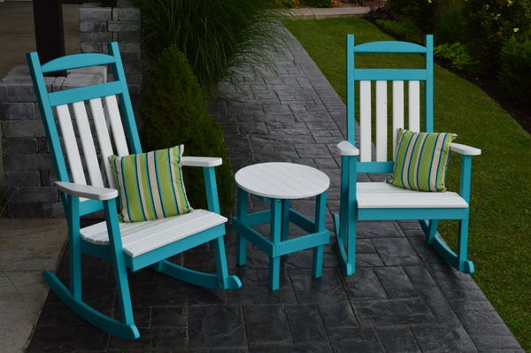 Classic Porch Rocker w/ White Accents in HDPE Poly