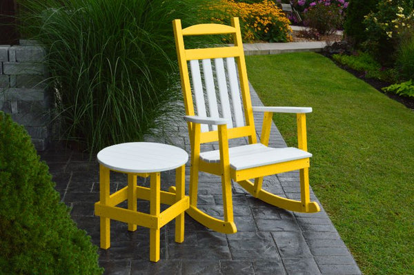 Classic Porch Rocker w/ White Accents in HDPE Poly
