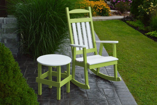 Classic Porch Rocker w/ White Accents in HDPE Poly