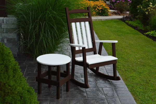 Classic Porch Rocker w/ White Accents in HDPE Poly