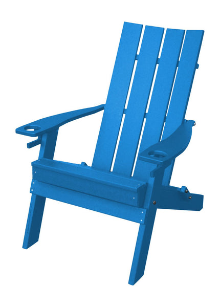 Hampton Folding Adirondack Chair w/ Cupholders in HDPE Poly