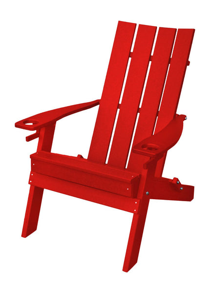 Hampton Folding Adirondack Chair w/ Cupholders in HDPE Poly