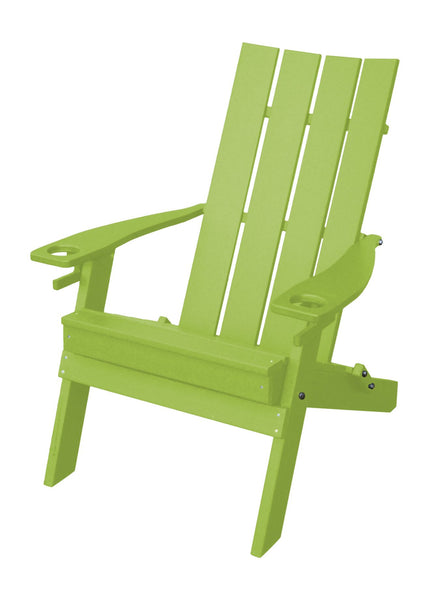 Hampton Folding Adirondack Chair w/ Cupholders in HDPE Poly