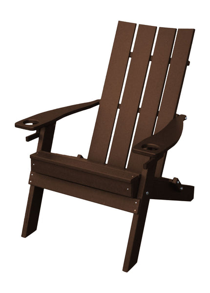 Hampton Folding Adirondack Chair w/ Cupholders in HDPE Poly