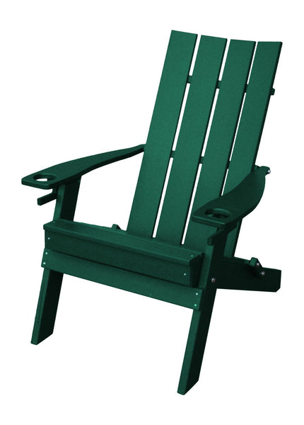 Hampton Folding Adirondack Chair w/ Cupholders in HDPE Poly