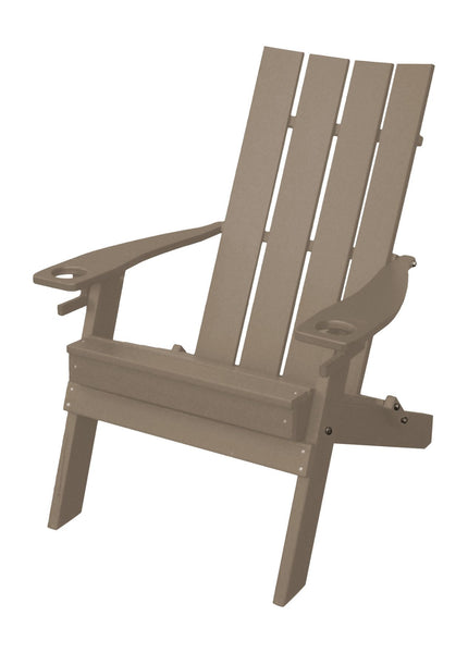 Hampton Folding Adirondack Chair w/ Cupholders in HDPE Poly