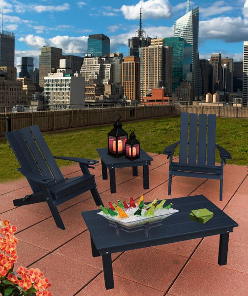 Hampton Folding Adirondack Chair w/ Cupholders in HDPE Poly