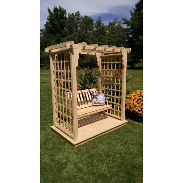 Lexington Arbor w/ Deck & Swing in Pine - Buy Online at dailyhubess.shop