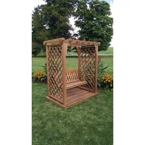 Covington Arbor w/ Deck & Swing in Pine - Buy Online at dailyhubess.shop