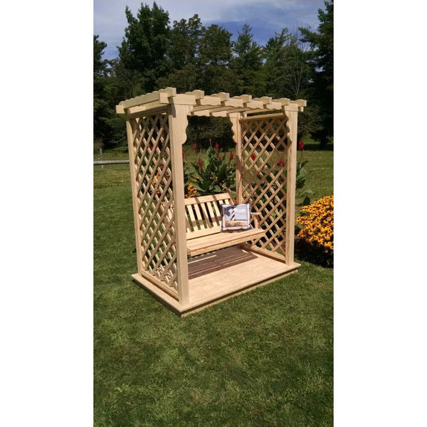 Covington Arbor w/ Deck & Swing in Pine - Buy Online at dailyhubess.shop