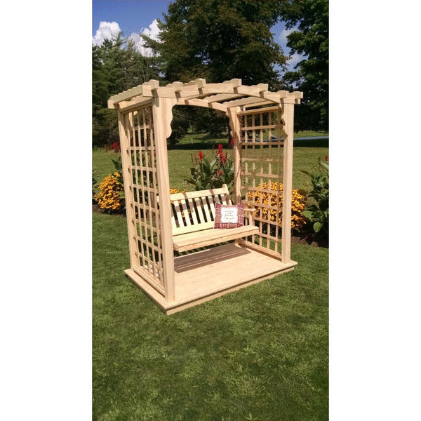 Cambridge Arbor w/ Deck & Swing in Pine - Buy Online at dailyhubess.shop