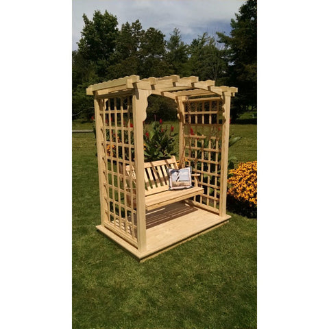 Cambridge Arbor w/ Deck & Swing in Pine - Buy Online at dailyhubess.shop