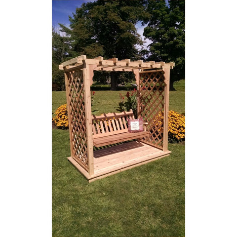 Covington Arbor w/ Deck & Swing in Cedar - Buy Online at dailyhubess.shop