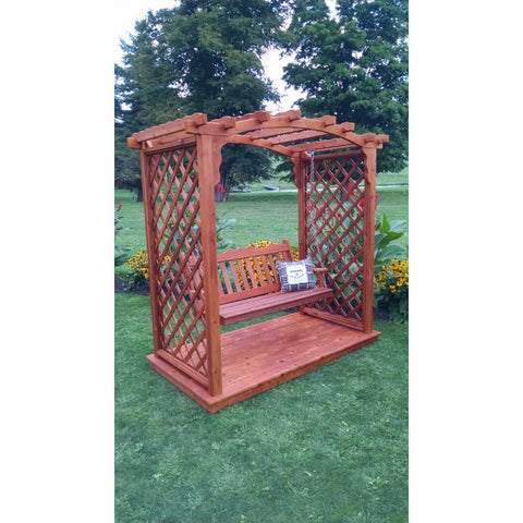 Jamesport Arbor w/ Deck & Swing in Cedar - Buy Online at dailyhubess.shop