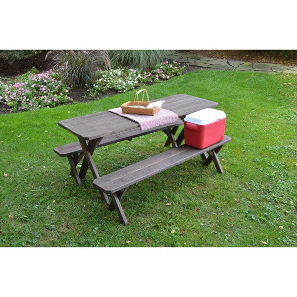 Cross-leg Table & 2 Benches Pressure Treated Pine - Buy Online at dailyhubess.shop
