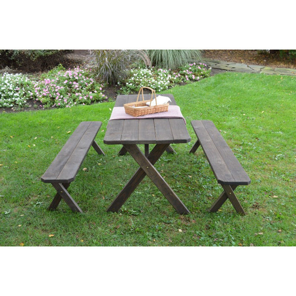 Cross-leg Table & 2 Benches Pressure Treated Pine - Buy Online at dailyhubess.shop
