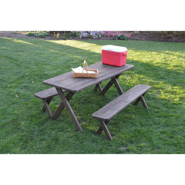 Cross-leg Table & 2 Benches Pressure Treated Pine - Buy Online at dailyhubess.shop