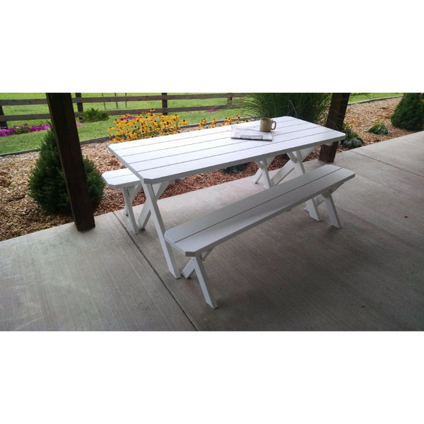 Cross-leg Table & 2 Benches in Yellow Pine Wood - Buy Online at dailyhubess.shop