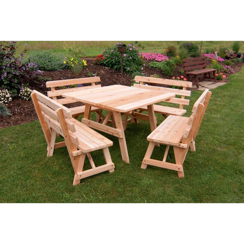 43" Sq. Table w/ 4 Backed Benches Package - Buy Online at dailyhubess.shop