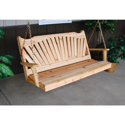 Wood Fanback Hanging Swing Bench in Pine - Buy Online at dailyhubess.shop