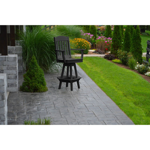 Outdoor Swivel Bar Chair w/ Arms HDPE Poly - Buy Online at dailyhubess.shop