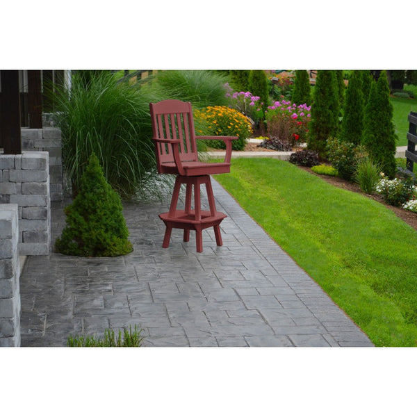 Outdoor Swivel Bar Chair w/ Arms HDPE Poly - Buy Online at dailyhubess.shop