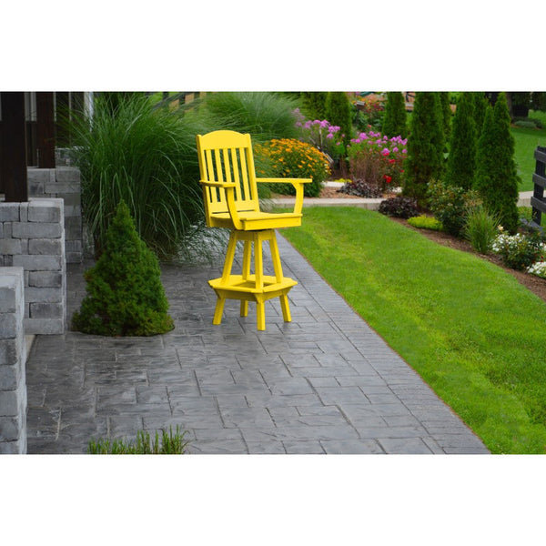 Outdoor Swivel Bar Chair w/ Arms HDPE Poly - Buy Online at dailyhubess.shop
