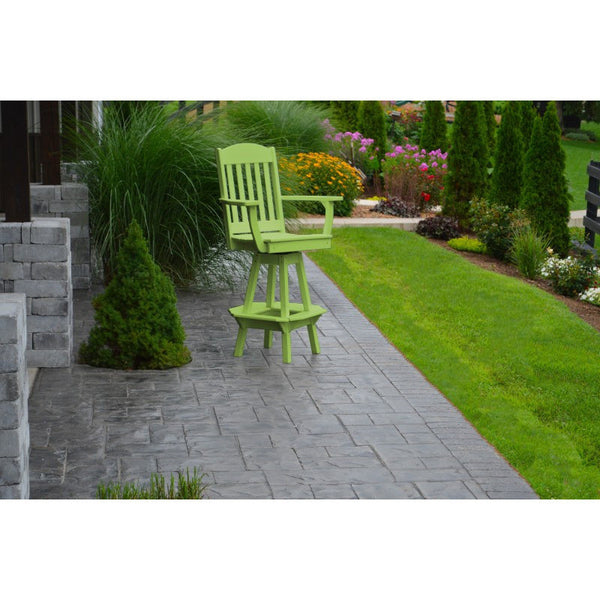 Outdoor Swivel Bar Chair w/ Arms HDPE Poly - Buy Online at dailyhubess.shop