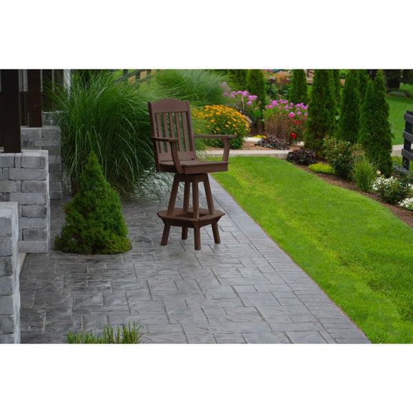 Outdoor Swivel Bar Chair w/ Arms HDPE Poly - Buy Online at dailyhubess.shop